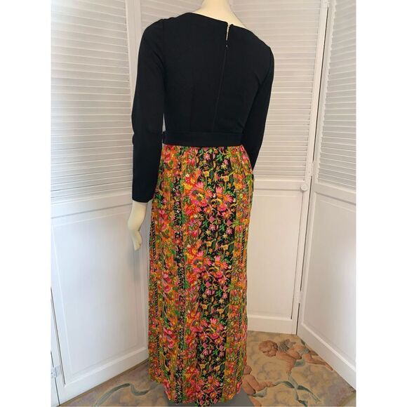 Vintage 60’s Long Sleeve Maxi Dress Size Medium - Picture 7 of 16